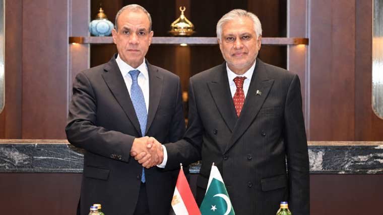 اسحاق ڈار کی مصری وزیر خارجہ سے ملاقات، تجارت و دفاع میں تعاون بڑھانے پر اتفاق